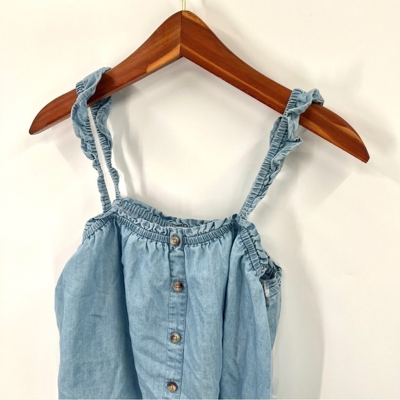 Arizona Jean Co. Woman's Blue Lightweight Flowy Tank Crop Top Size S - Picture 2 of 8